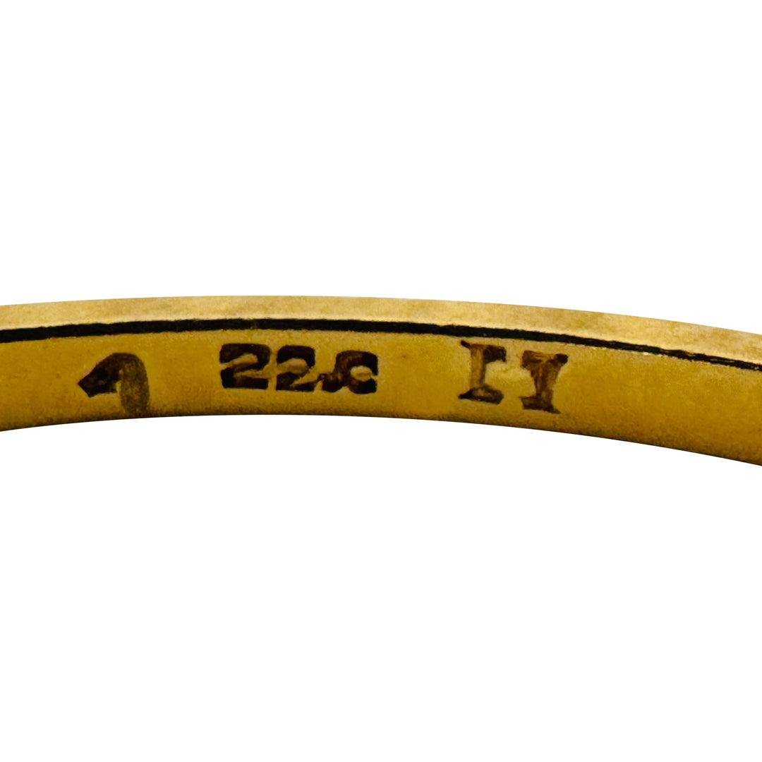 Pair of 22k Yellow Gold 24g Solid Fancy Slip On Bangle Bracelets 7"