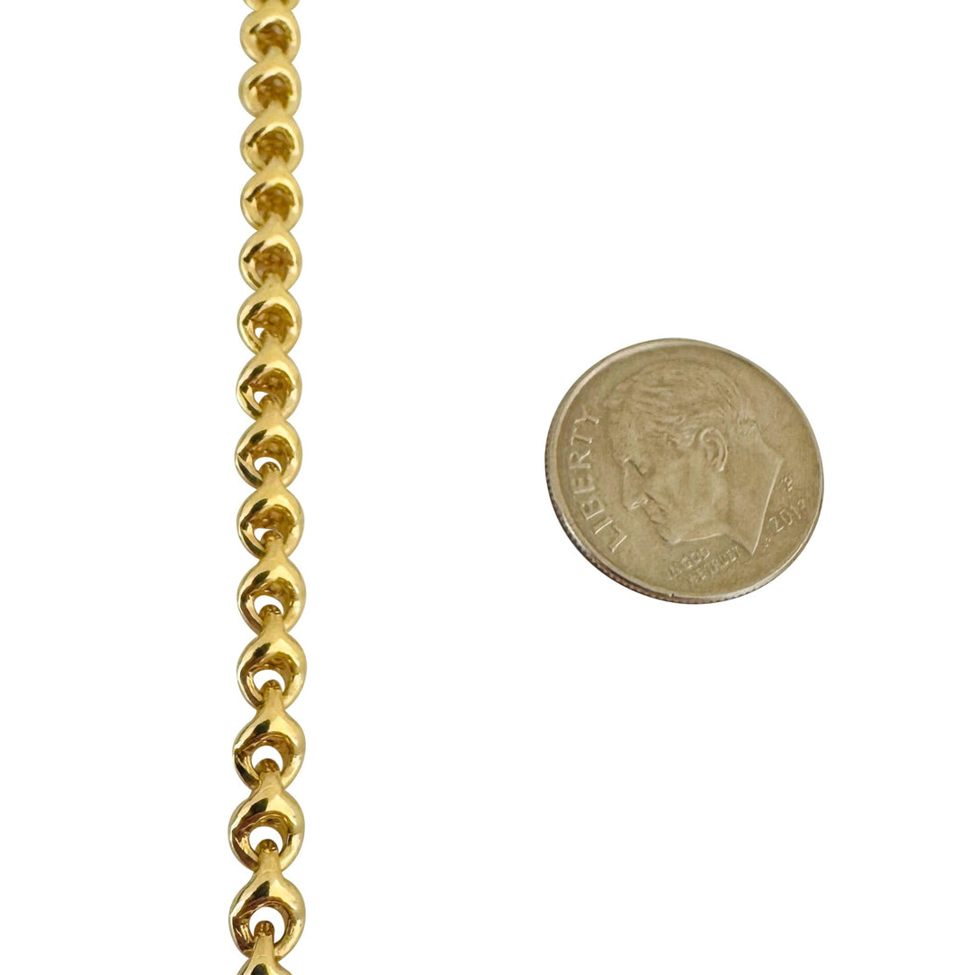 18k Yellow Gold 38.7g Solid Heavy 4mm Fancy Link Chain Necklace 18"