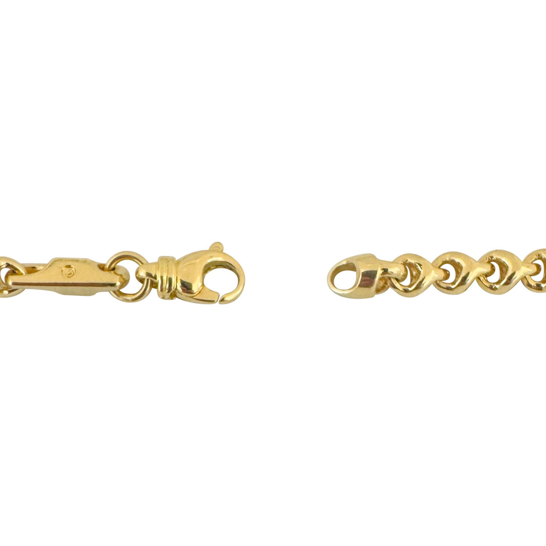 18k Yellow Gold 38.7g Solid Heavy 4mm Fancy Link Chain Necklace 18"