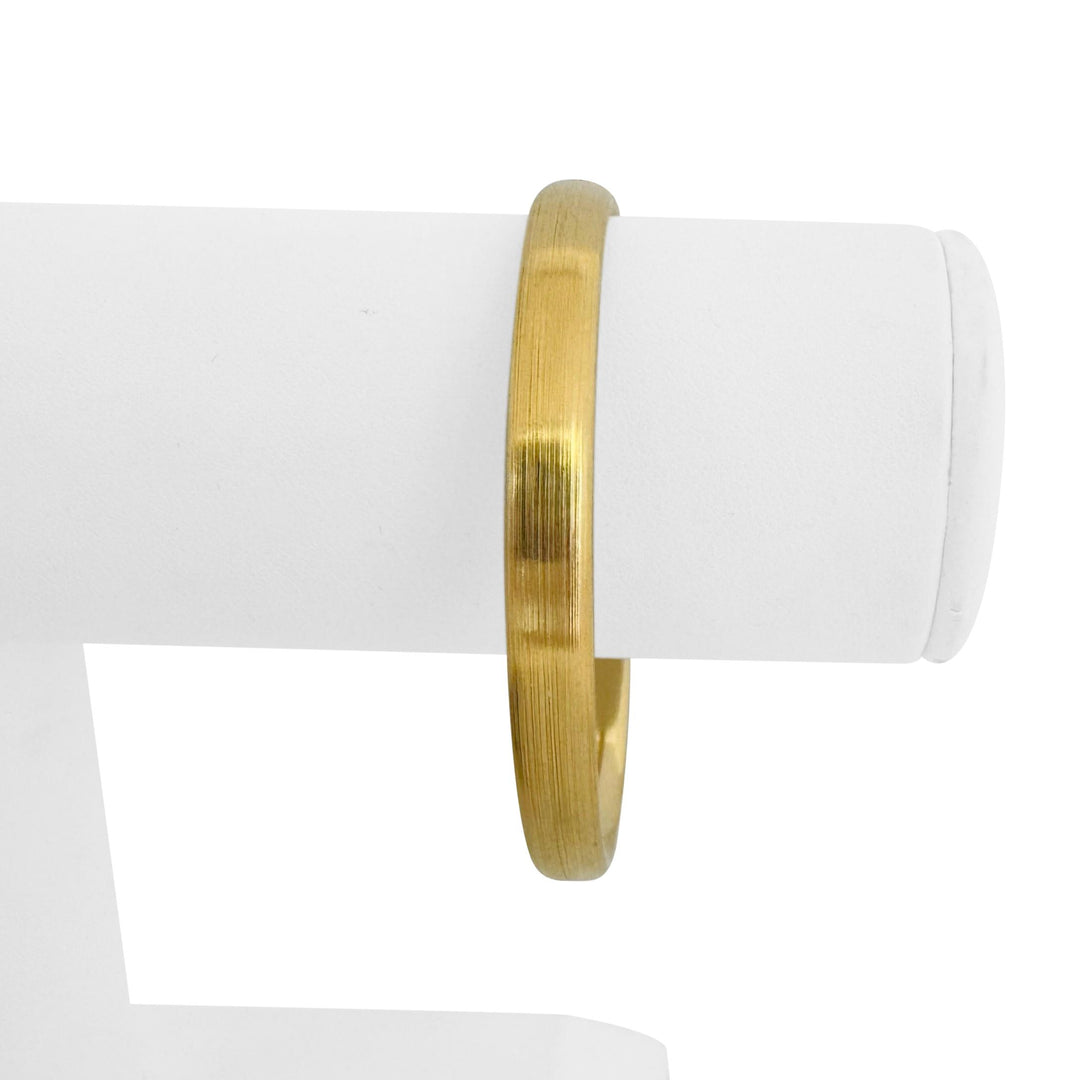 18k Yellow Gold 18.9g Vintage Florentine Finish Bangle Bracelet Italy 7.25"