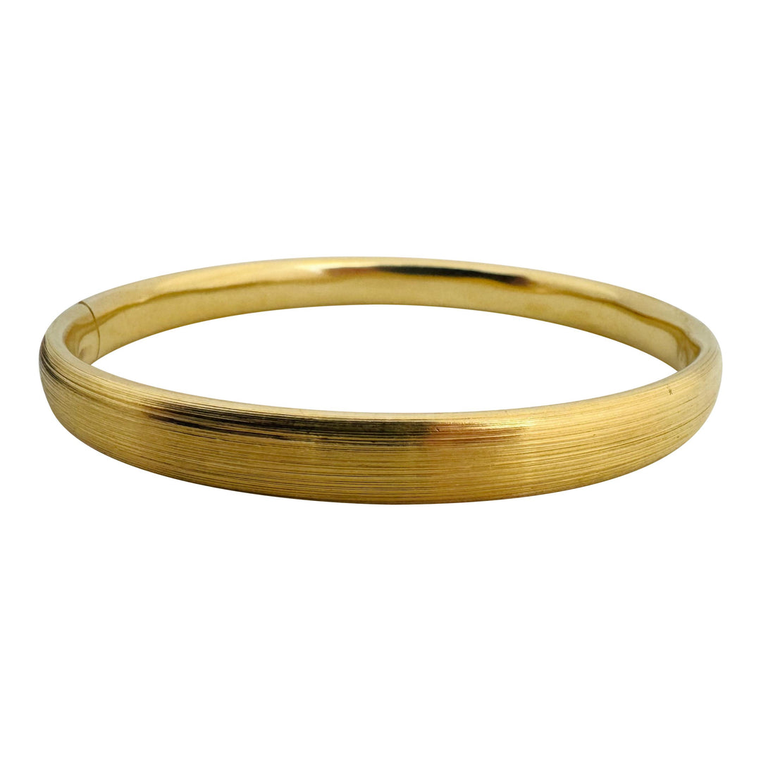 18k Yellow Gold 18.9g Vintage Florentine Finish Bangle Bracelet Italy 7.25"