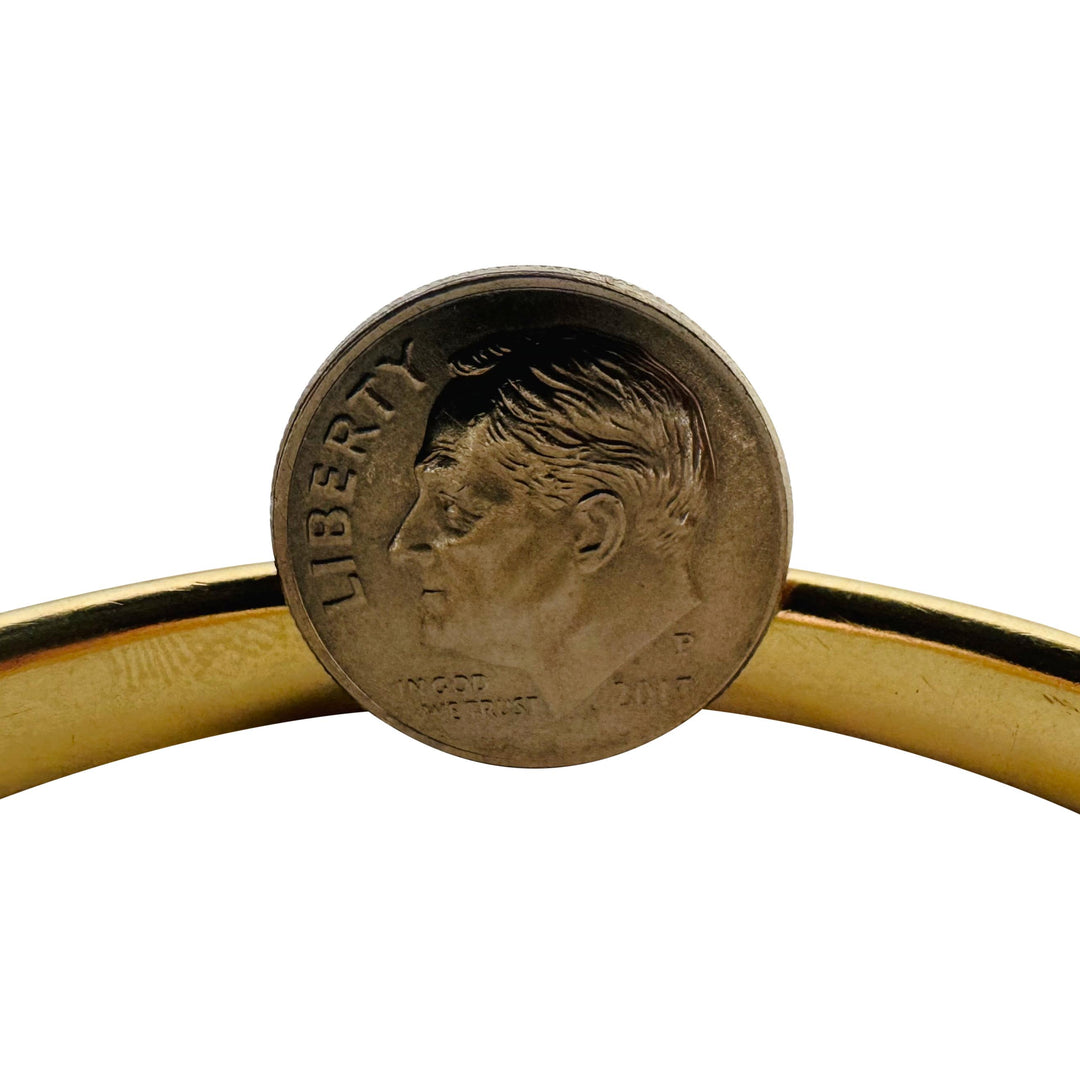 18k Yellow Gold 18.9g Vintage Florentine Finish Bangle Bracelet Italy 7.25"