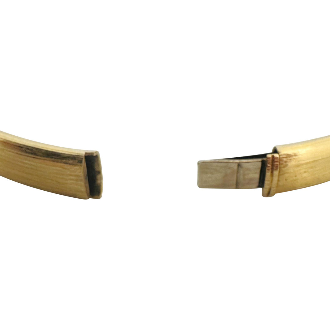 18k Yellow Gold 18.9g Vintage Florentine Finish Bangle Bracelet Italy 7.25"