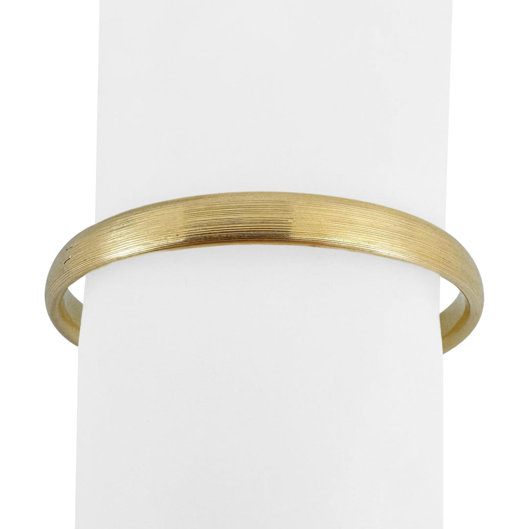 18k Yellow Gold 18.9g Vintage Florentine Finish Bangle Bracelet Italy 7.25"