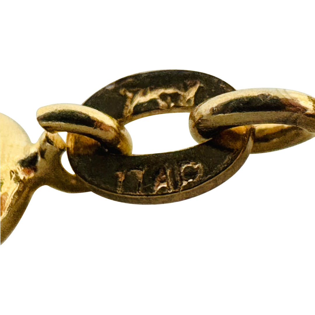 18k Yellow Gold 4.4g Hollow Light 6.5mm Fancy Circle Link Bracelet Italy 6.5"