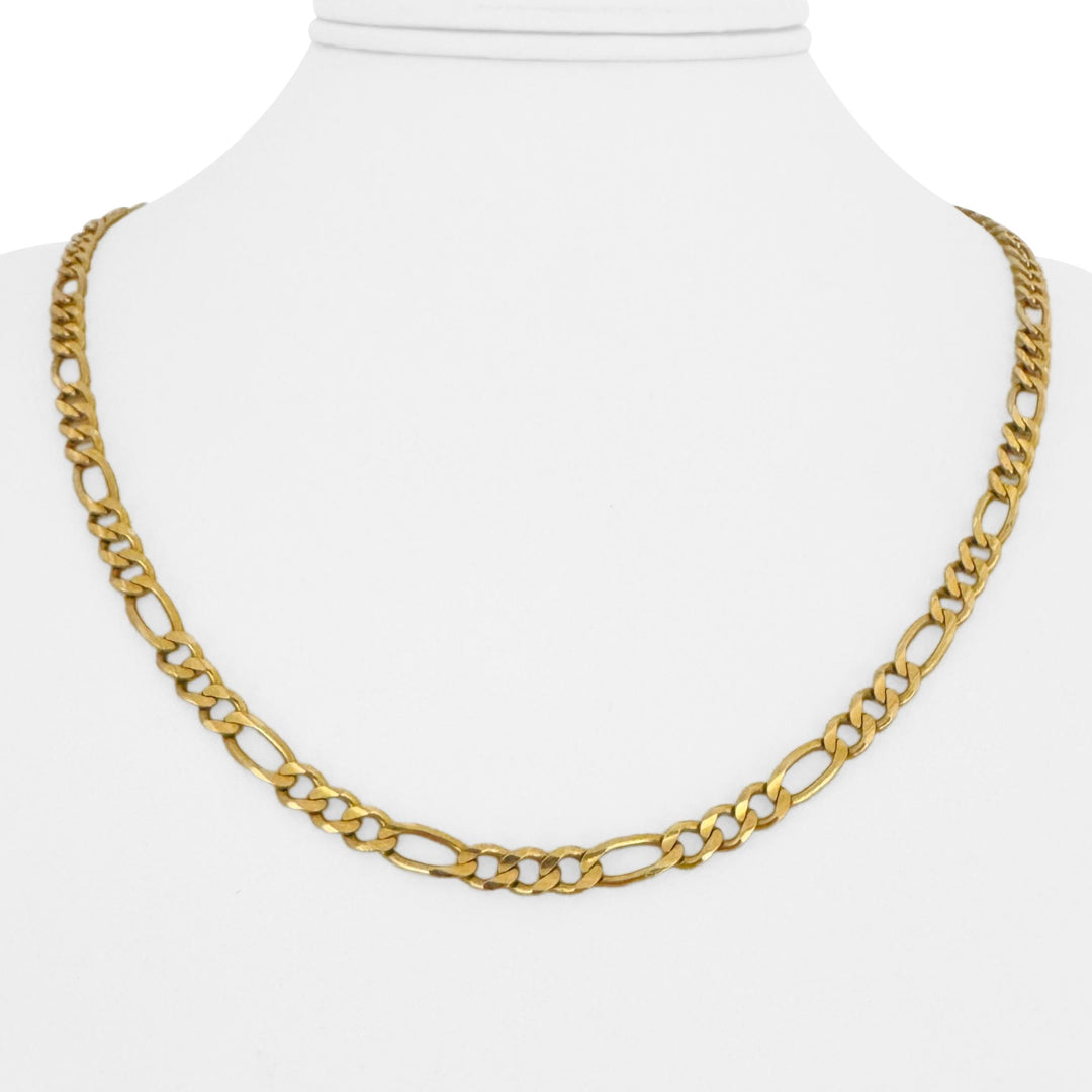 14k Yellow Gold 17g Solid 4.8mm Figaro Link Chain Necklace 20"