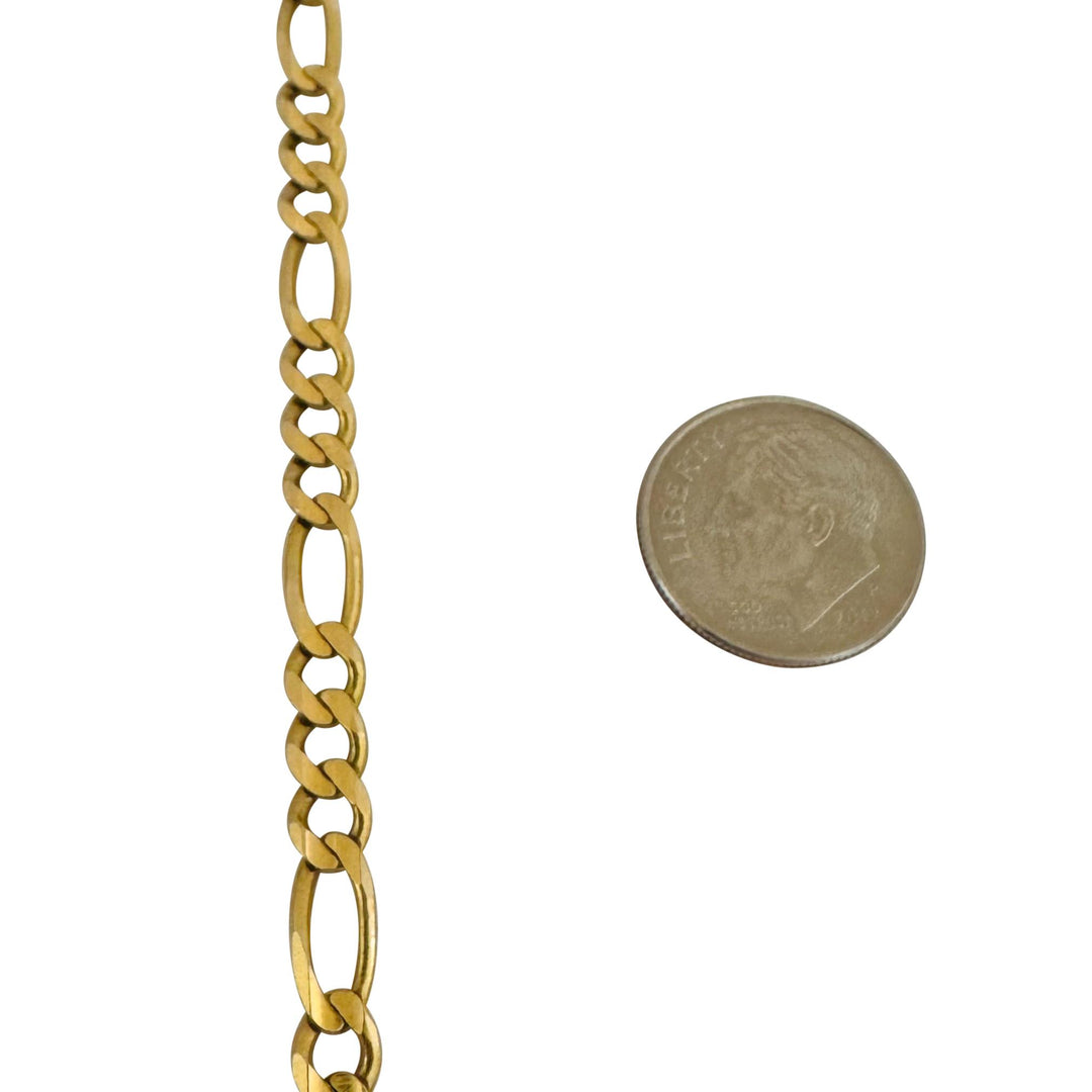 14k Yellow Gold 17g Solid 4.8mm Figaro Link Chain Necklace 20"
