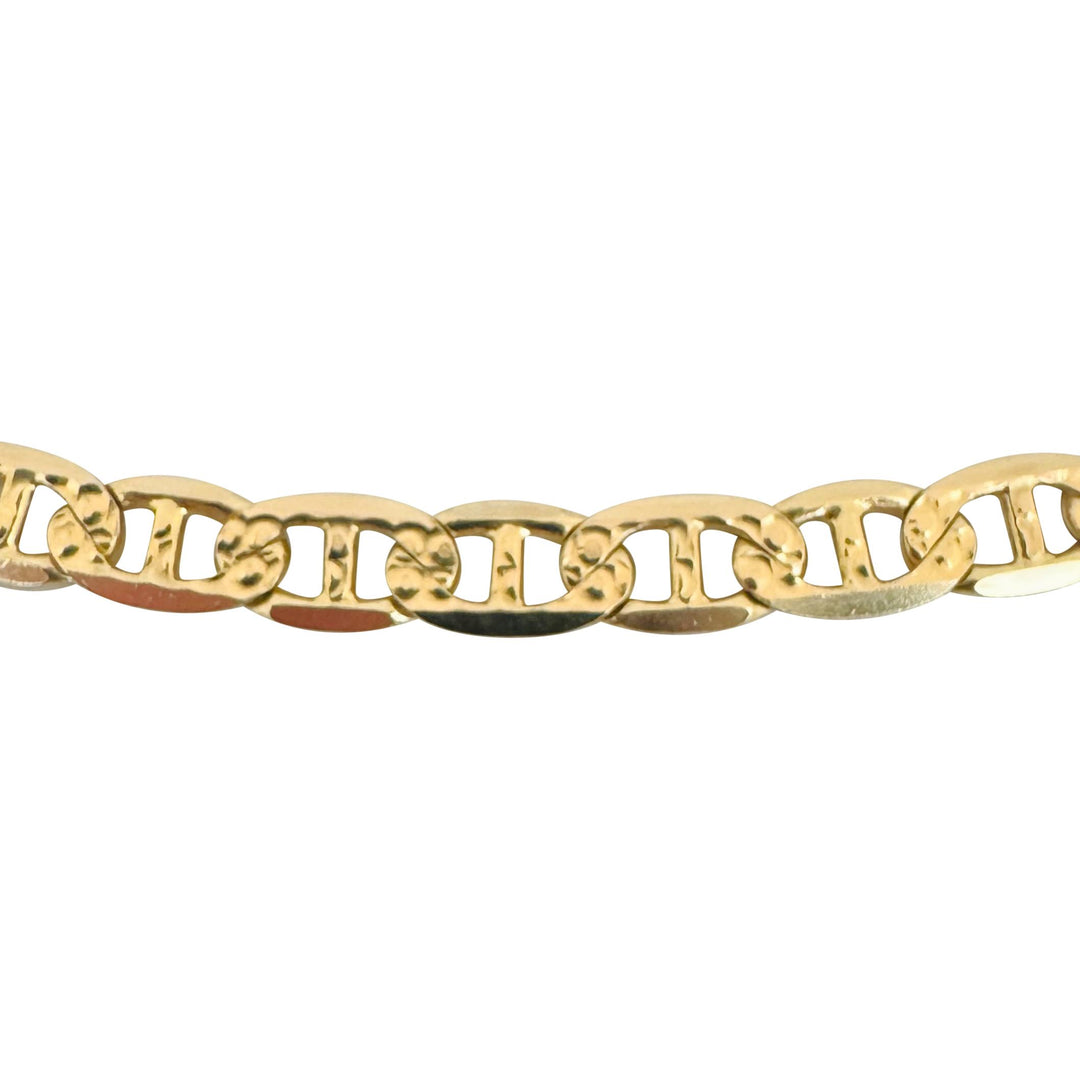 14k Yellow Gold 22.5g Solid Diamond Cut Mariner Link Chain Necklace Italy 24"