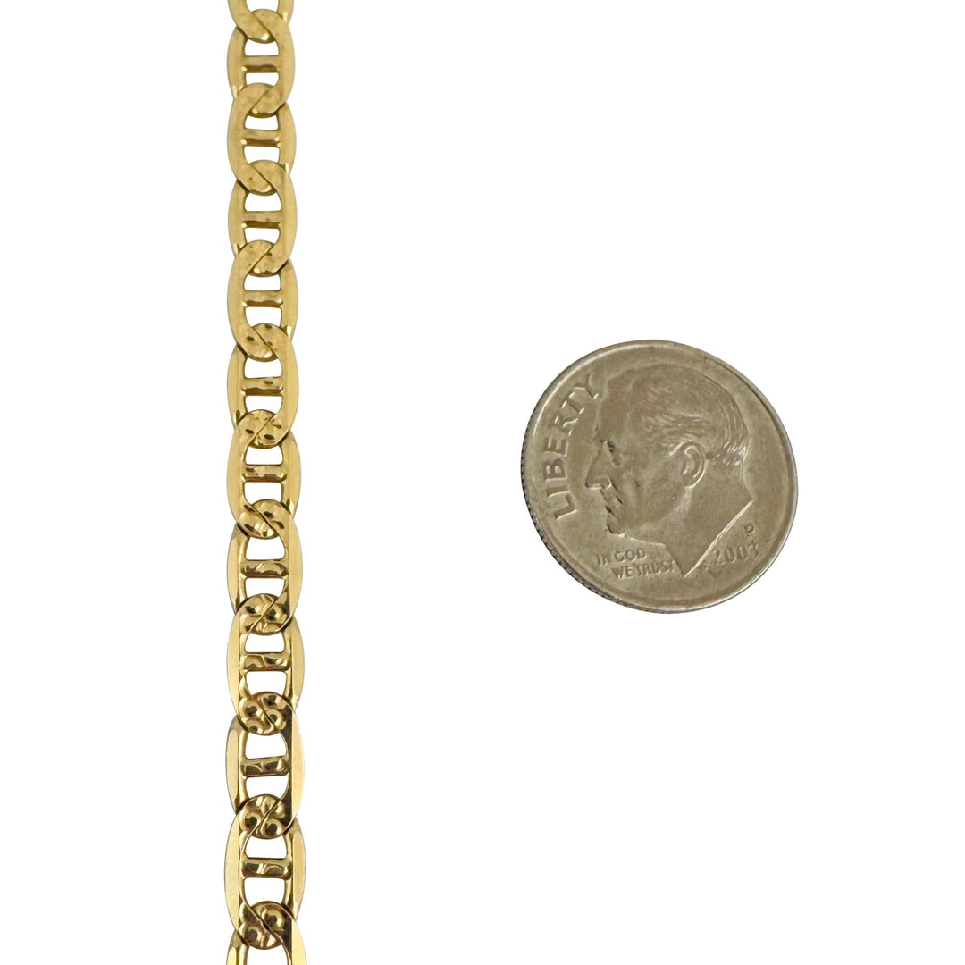 14k Yellow Gold 22.5g Solid Diamond Cut Mariner Link Chain Necklace Italy 24"