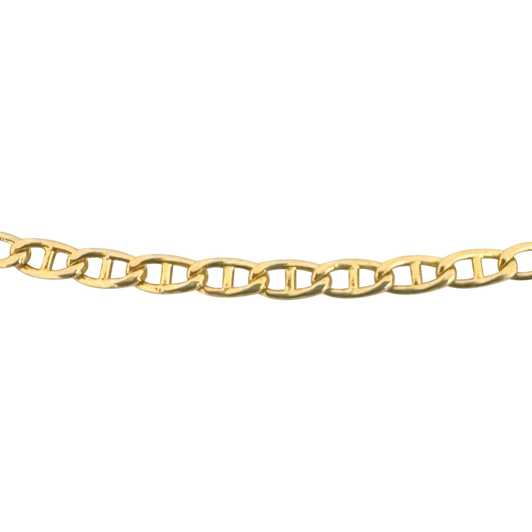 14k Yellow Gold 5.6g Light Thin 2.2mm Mariner Link Chain Necklace Italy 17.5"