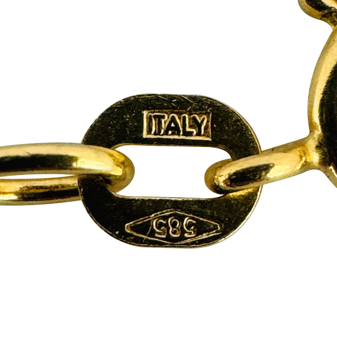 14k Yellow Gold 5.6g Light Thin 2.2mm Mariner Link Chain Necklace Italy 17.5"