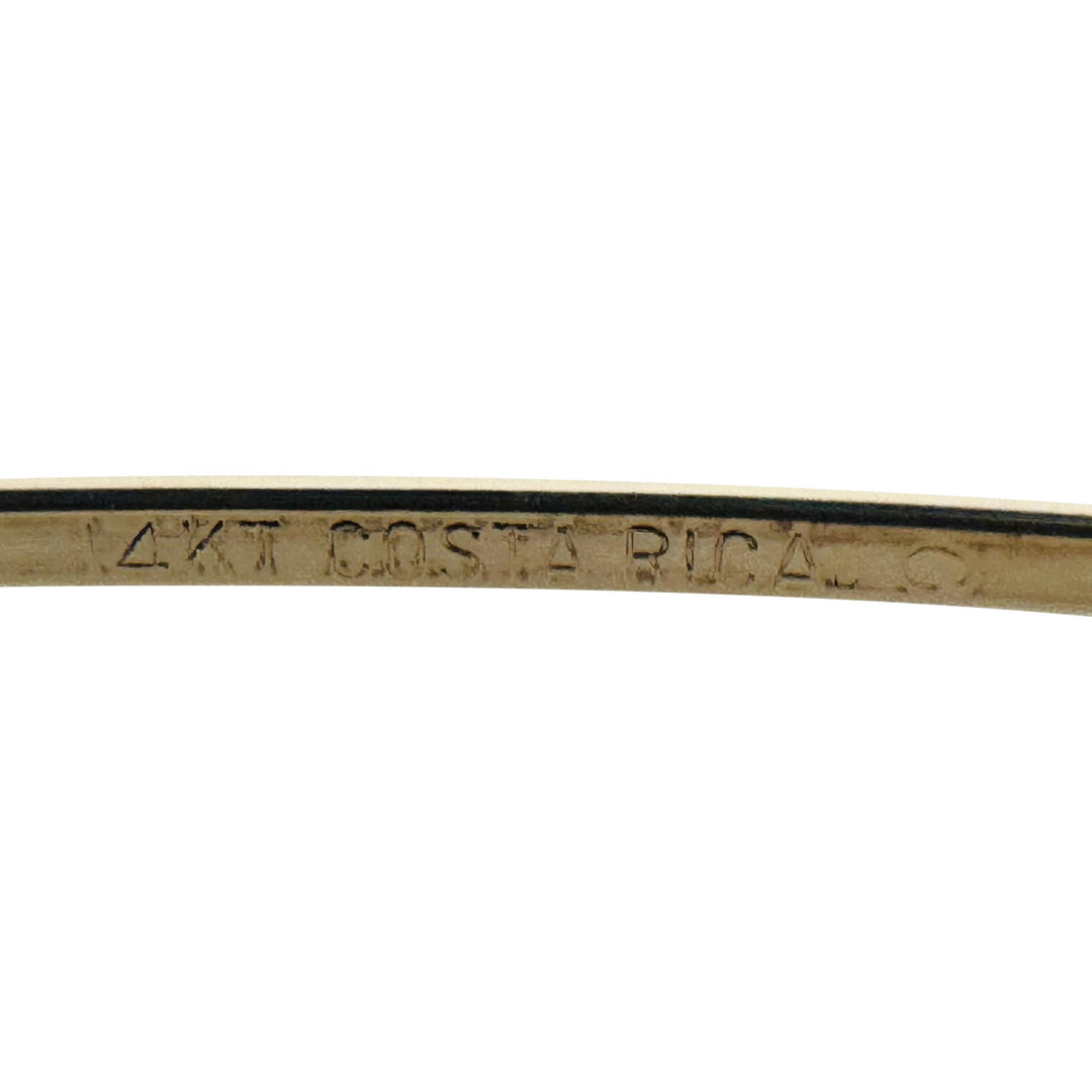 14k Yellow Gold 6g Hollow Light 6mm Textured Bangle Bracelet 7"