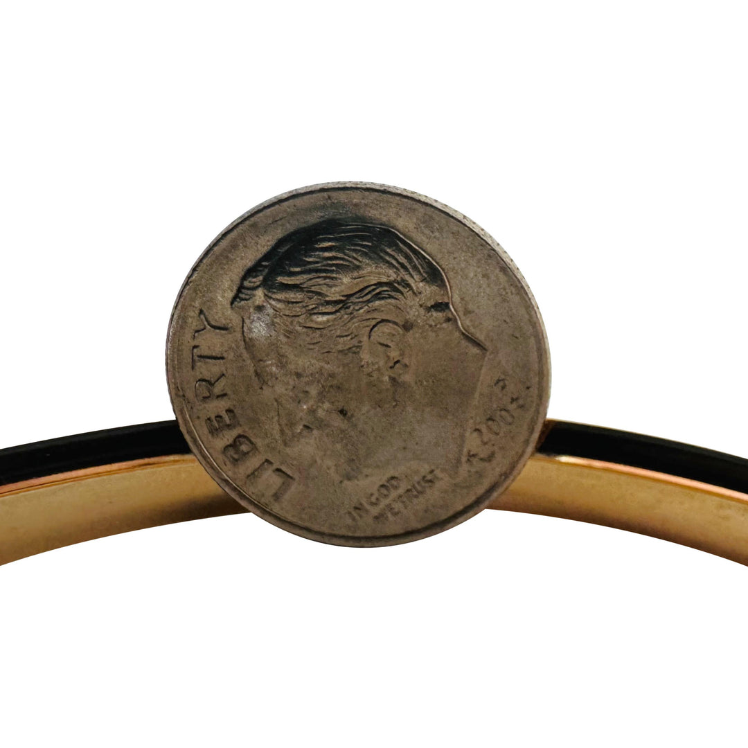 14k Yellow Gold 6g Hollow Light 6mm Textured Bangle Bracelet 7"