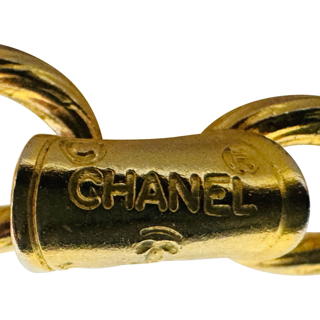 Chanel Vintage Gold Plated Heavy 110g Fancy Cable Link Chain Necklace France 34"