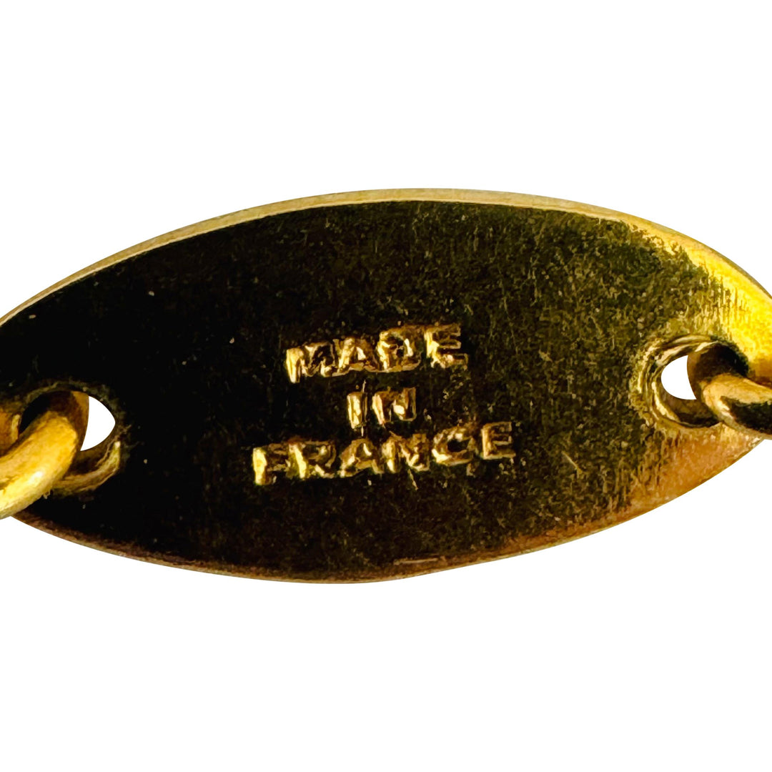Chanel Vintage 1983 Gold Plated Very Long Clover Motif Necklace France 72"