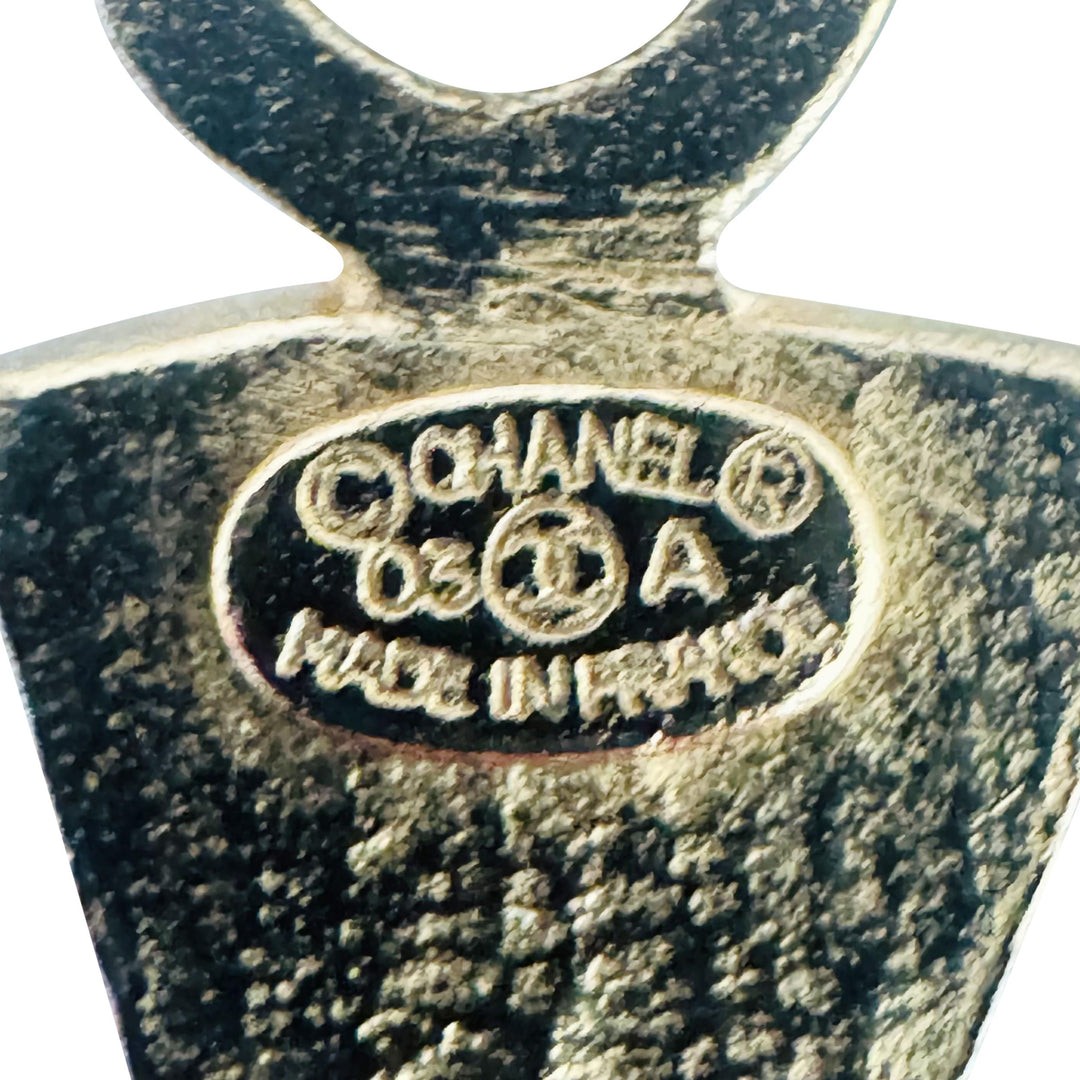 Chanel Vintage Gold Plated Long Cross Pendant Necklace 30"