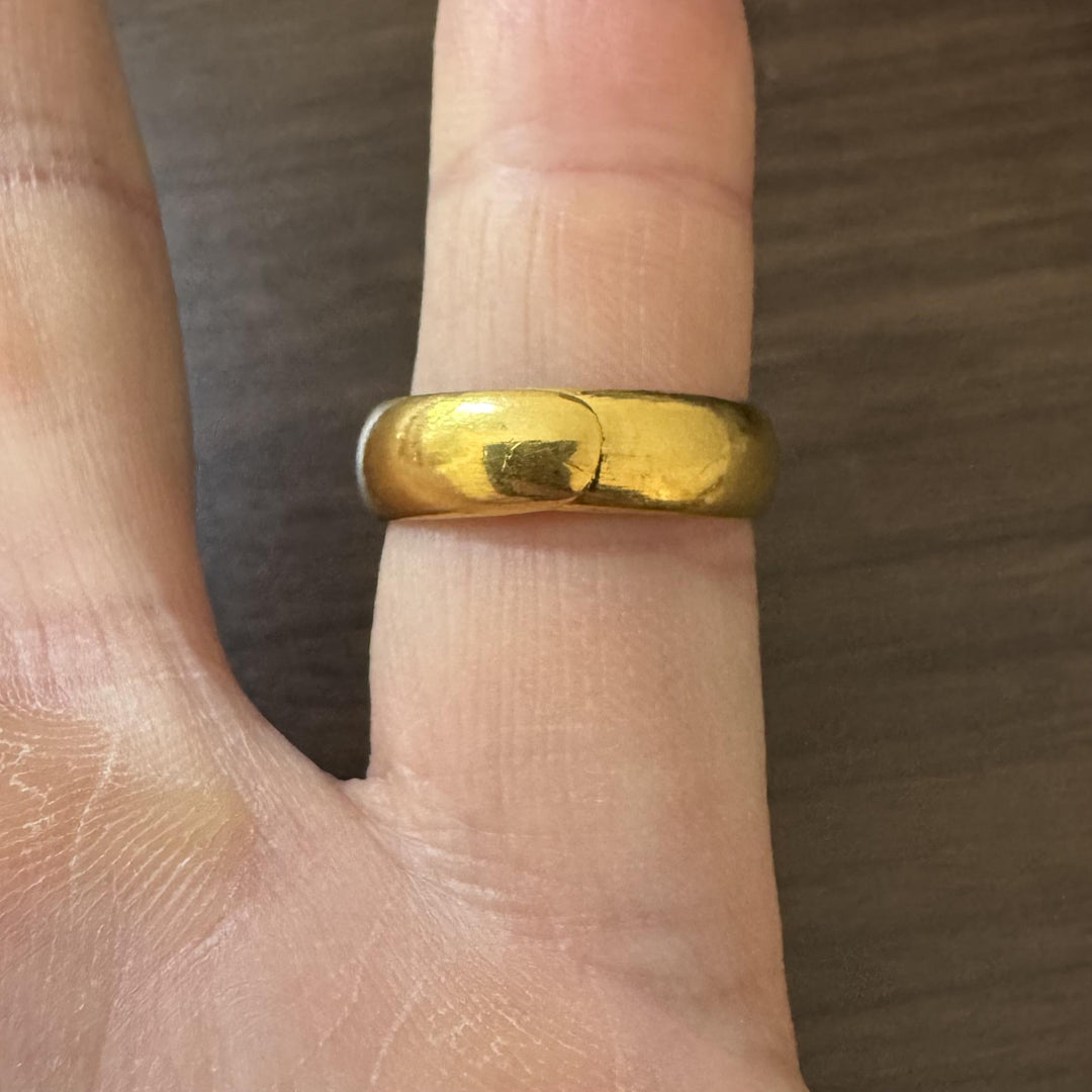 24k Pure Yellow Gold 9.5g Solid 6mm Wrap Band Ring Size 7