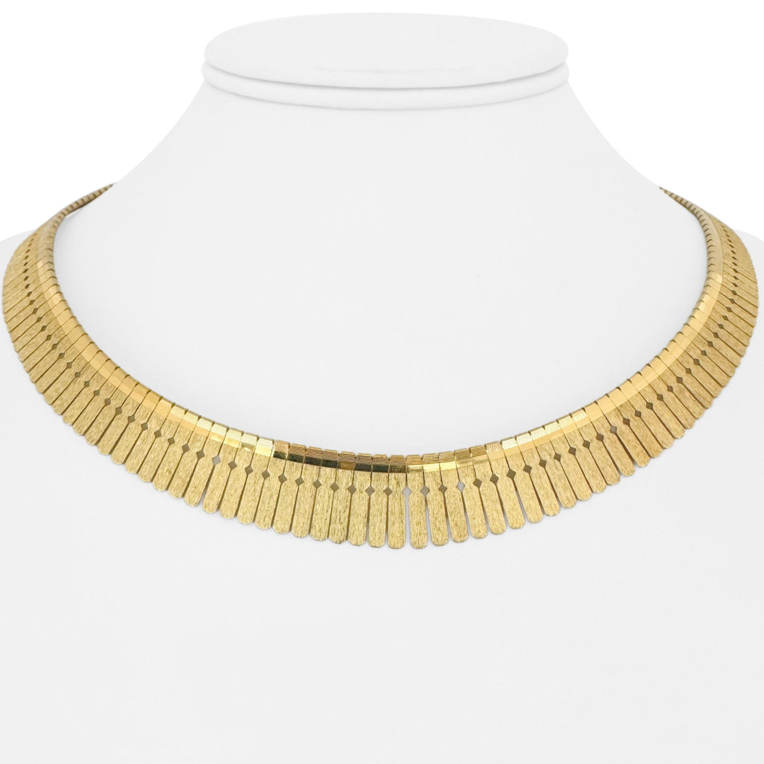 18k Yellow Gold 52.6g Solid Heavy Vintage Cleopatra Link Necklace 17"