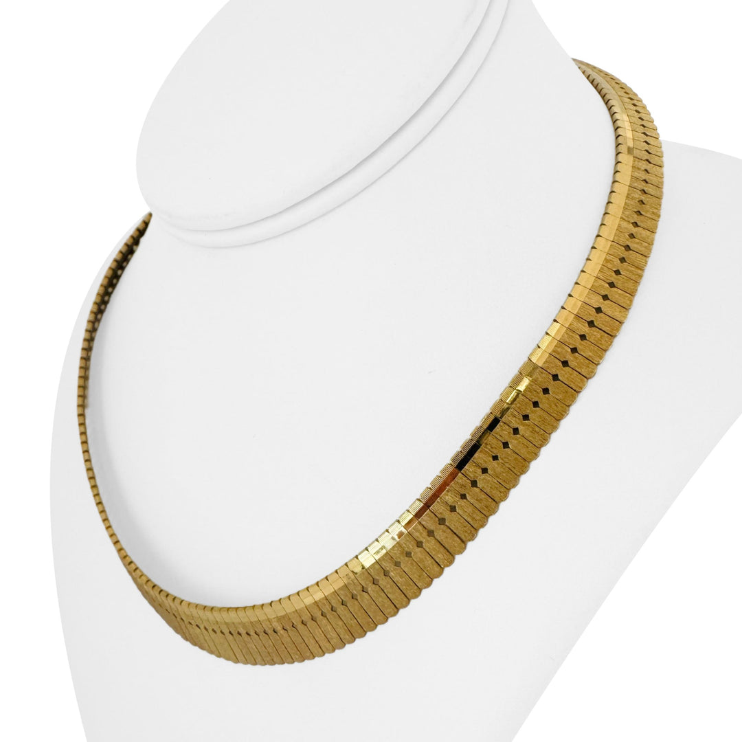 18k Yellow Gold 52.6g Solid Heavy Vintage Cleopatra Link Necklace 17"