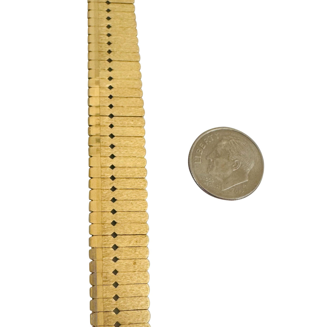 18k Yellow Gold 52.6g Solid Heavy Vintage Cleopatra Link Necklace 17"