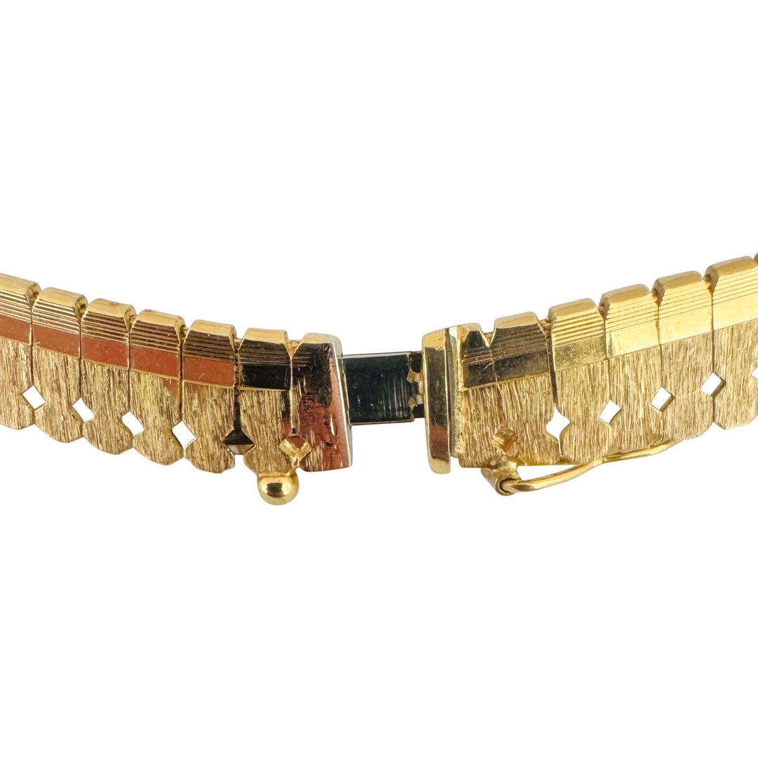 18k Yellow Gold 52.6g Solid Heavy Vintage Cleopatra Link Necklace 17"