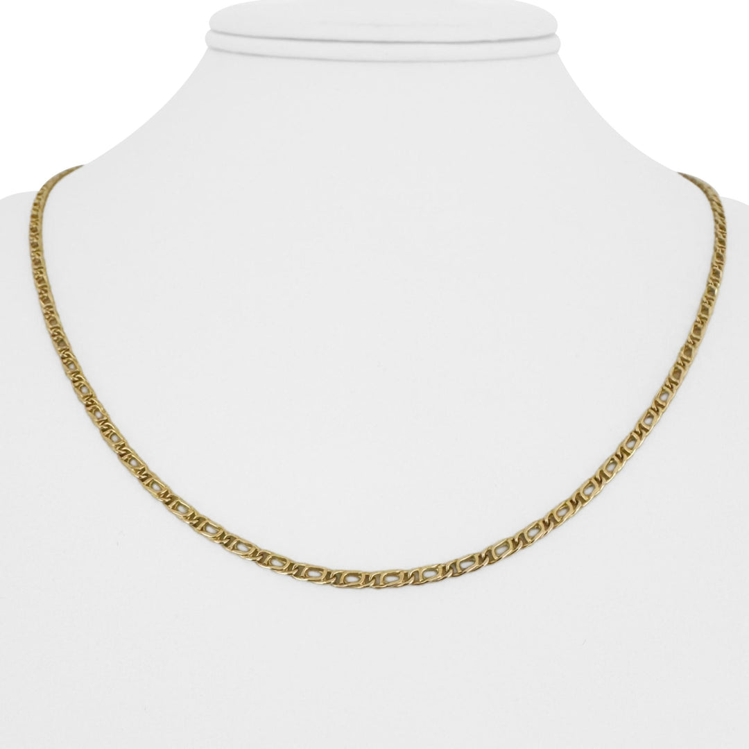 18k Yellow Gold 4.9g Hollow Light 2.5mm Fancy Curb Link Necklace Italy 19.5"