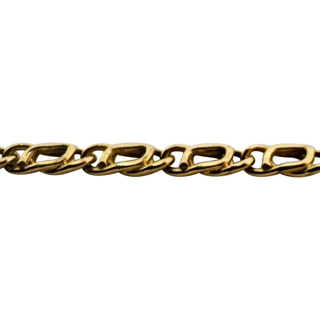 18k Yellow Gold 4.9g Hollow Light 2.5mm Fancy Curb Link Necklace Italy 19.5"