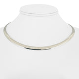 14k Yellow and White Gold 22.7g Solid Reversible Omega Necklace Italy 16"