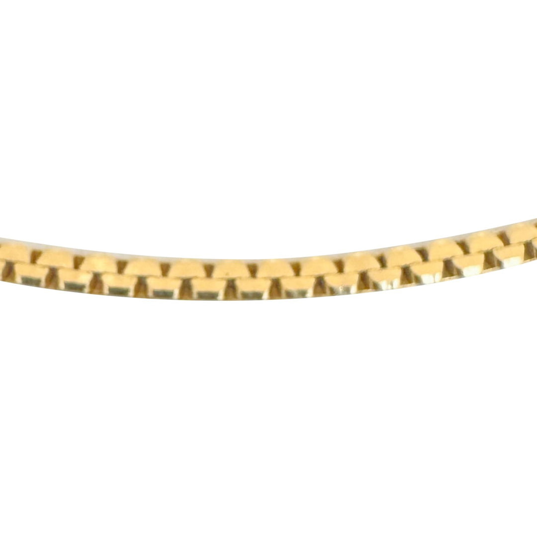 14k Yellow Gold 13.6g Solid Vintage 2.8mm Flattened Box Link Necklace Italy 19"