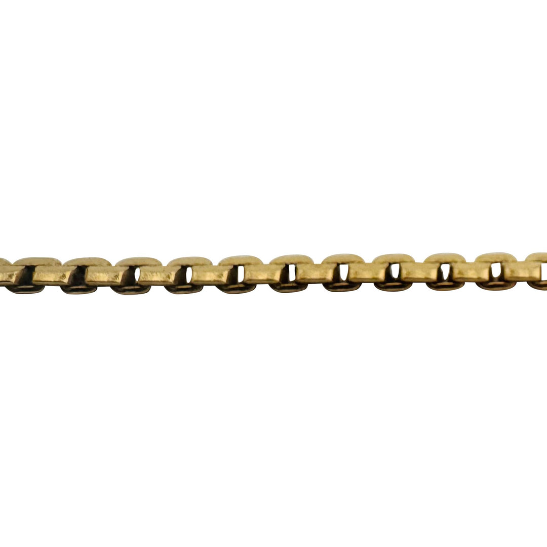 14k Yellow Gold 13.6g Solid Vintage 2.8mm Flattened Box Link Necklace Italy 19"