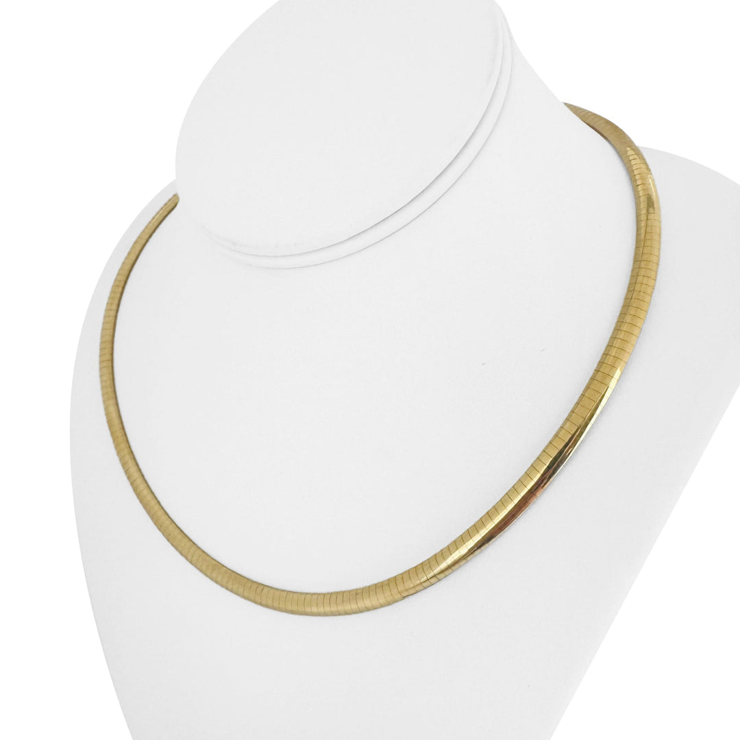 14k Yellow Gold 32.9g Solid Heavy 5mm Omega Necklace Italy 18"