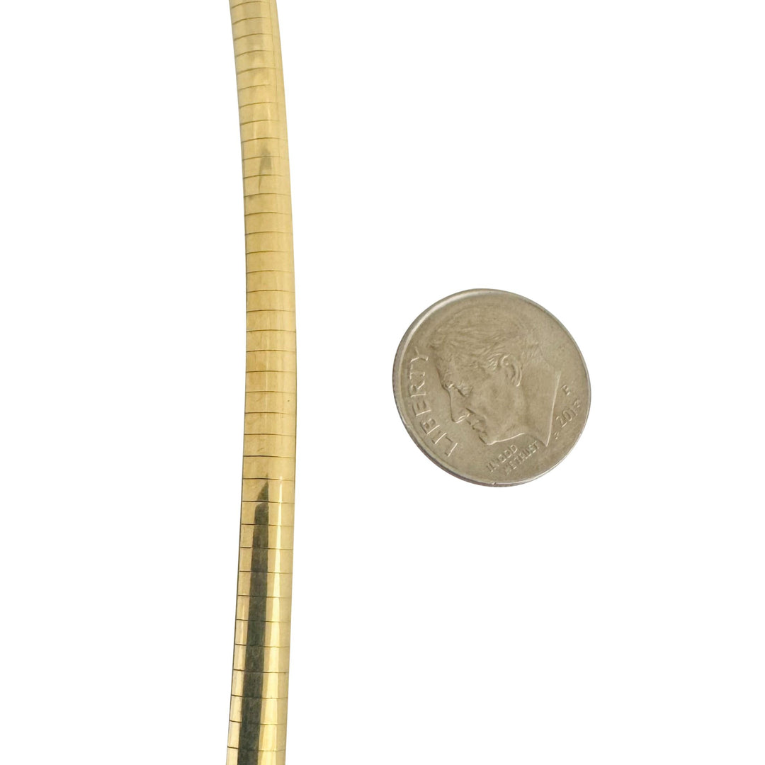 14k Yellow Gold 32.9g Solid Heavy 5mm Omega Necklace Italy 18"