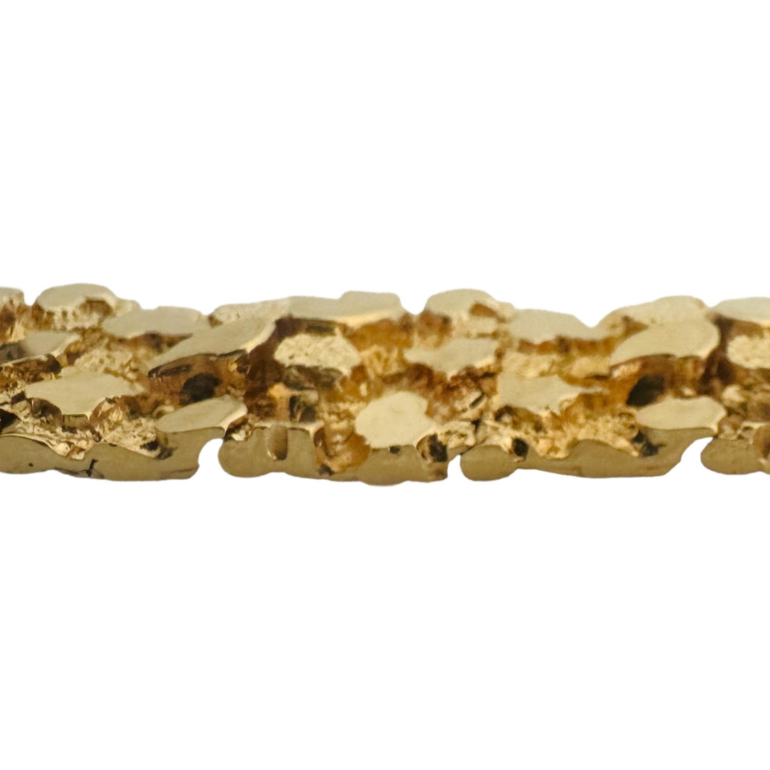 14k Yellow Gold 45.2g Solid Heavy 16mm Chunky Nugget Link Bracelet 7.75"