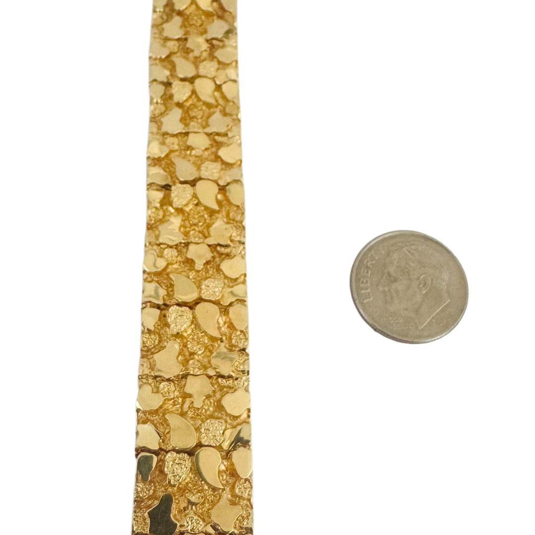 14k Yellow Gold 45.2g Solid Heavy 16mm Chunky Nugget Link Bracelet 7.75"