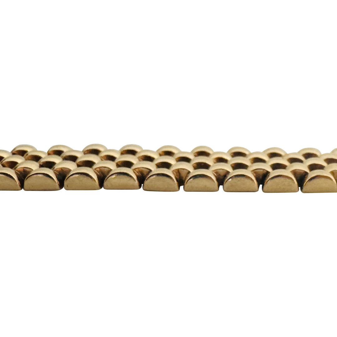 14k Yellow Gold 20.3g Heavy Mesh Tight Panther Link Bracelet 7"