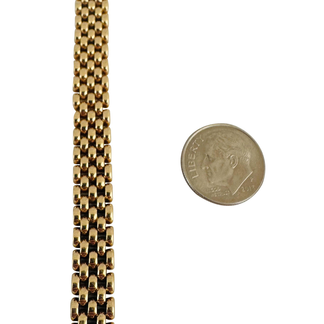14k Yellow Gold 20.3g Heavy Mesh Tight Panther Link Bracelet 7"