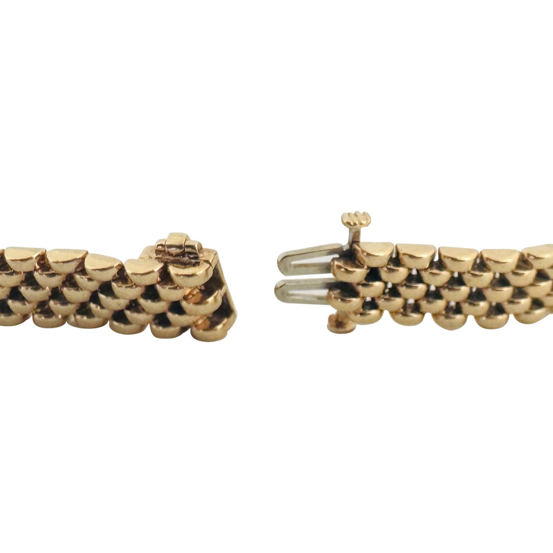 14k Yellow Gold 20.3g Heavy Mesh Tight Panther Link Bracelet 7"