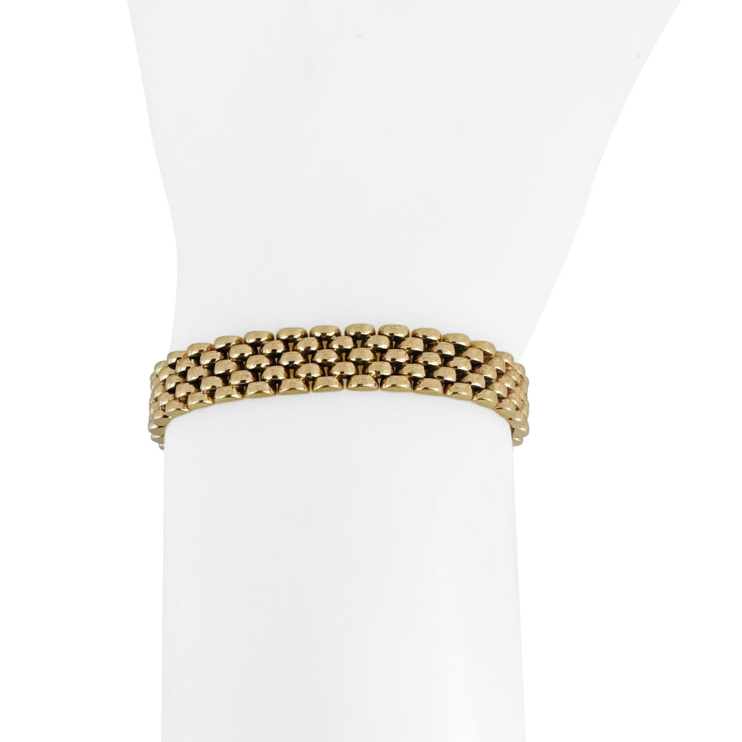 14k Yellow Gold 20.3g Heavy Mesh Tight Panther Link Bracelet 7"