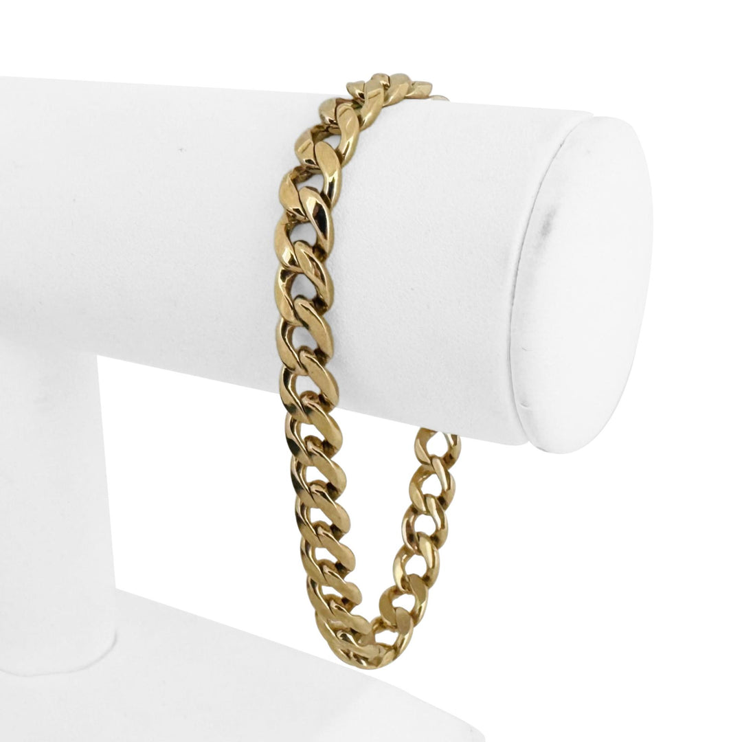 14k Yellow Gold 25.8g Solid Heavy 7.5mm Curb Link Bracelet 7.75"