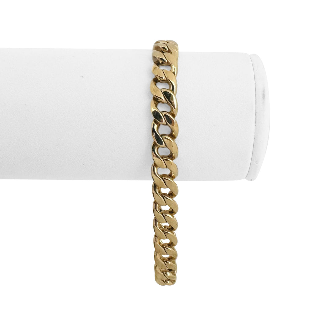 14k Yellow Gold 25.8g Solid Heavy 7.5mm Curb Link Bracelet 7.75"