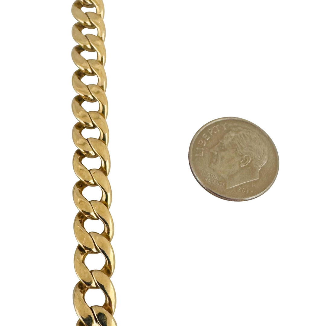 14k Yellow Gold 25.8g Solid Heavy 7.5mm Curb Link Bracelet 7.75"