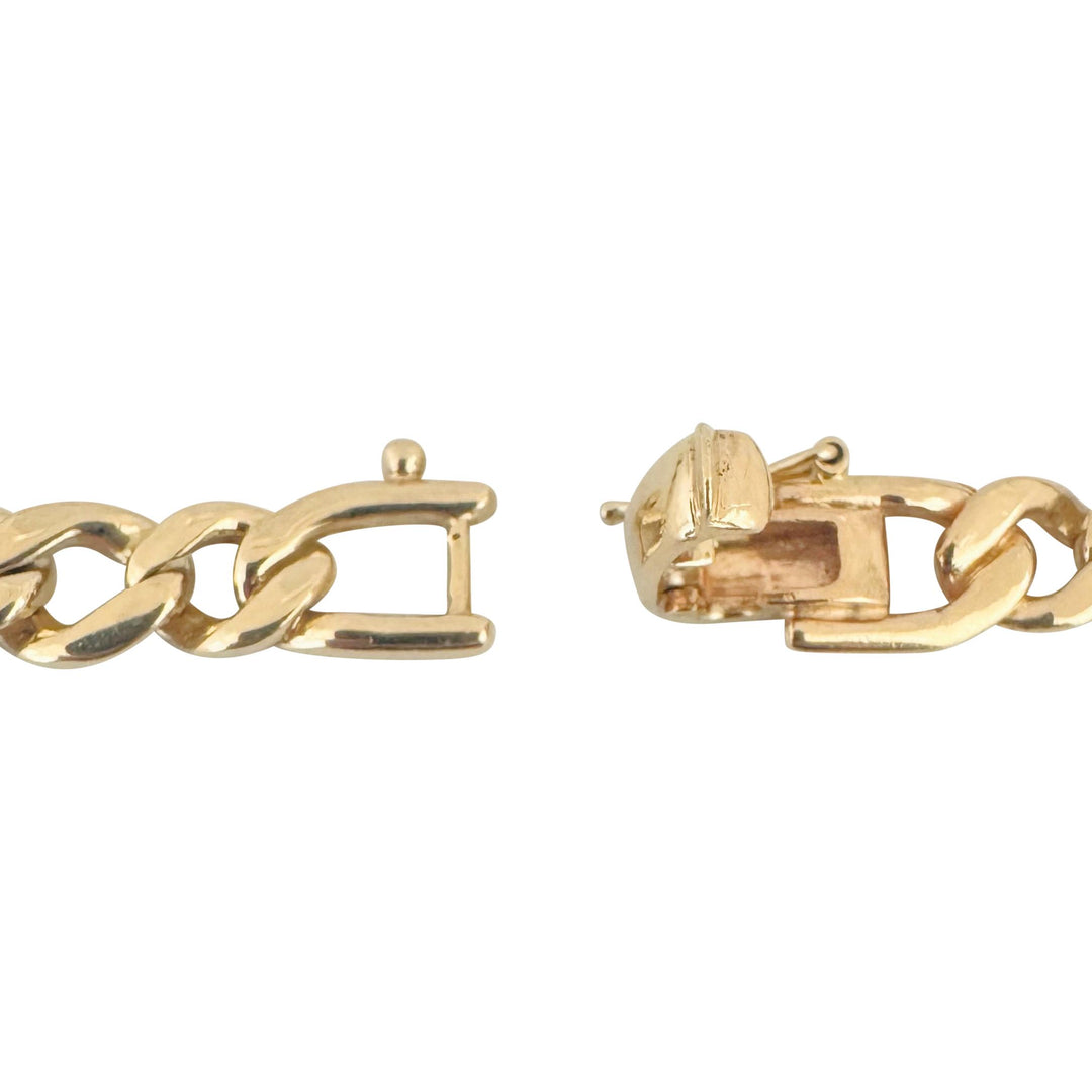14k Yellow Gold 25.8g Solid Heavy 7.5mm Curb Link Bracelet 7.75"