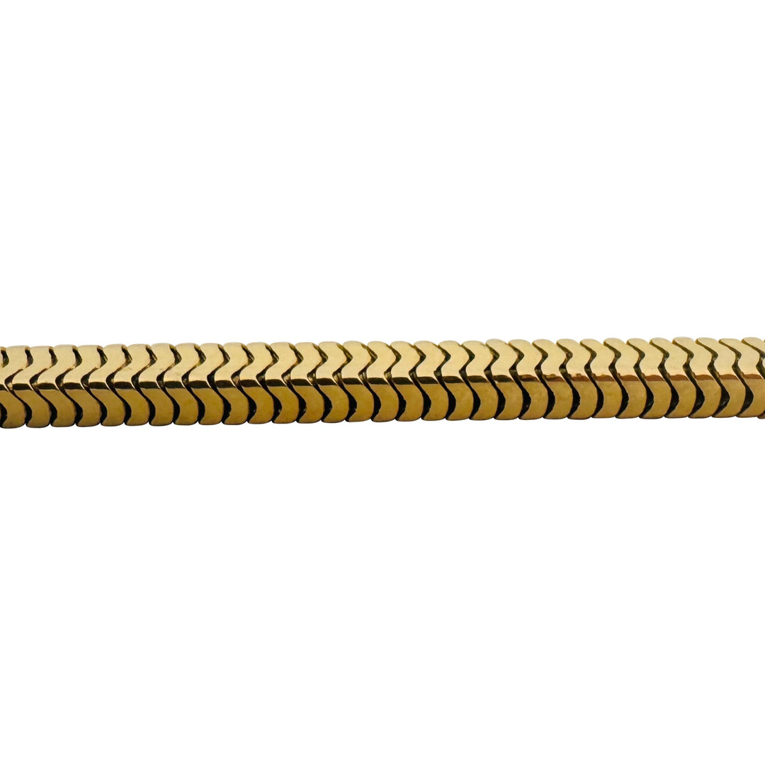 14k Yellow Gold 78g Very Heavy Vintage Double Strand Squared Snake Necklace 15"