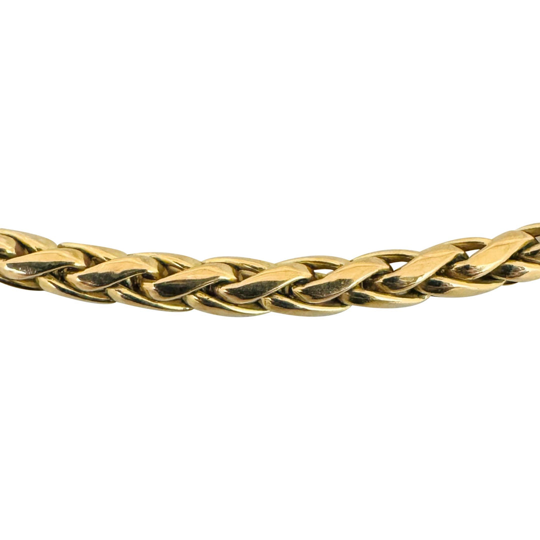 14k Yellow Gold 14g Ladies Polished 4mm Wheat Link Chain Necklace Italy 16"
