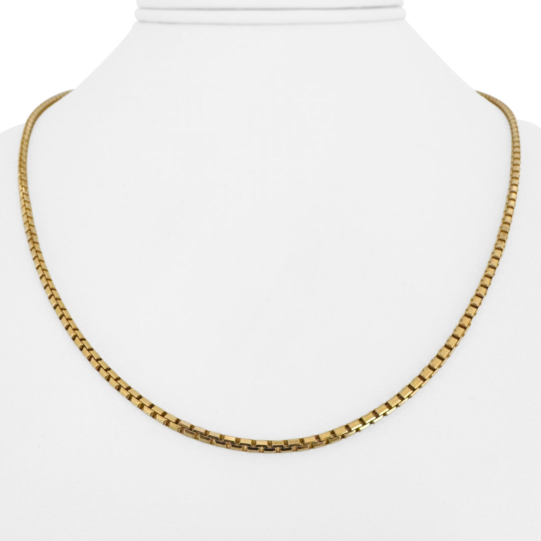 14k Yellow Gold 11.4g Solid Thin 2mm Box Link Chain Necklace Italy 18"
