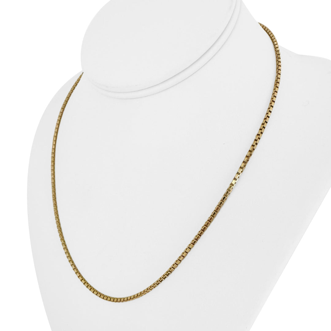 14k Yellow Gold 11.4g Solid Thin 2mm Box Link Chain Necklace Italy 18"