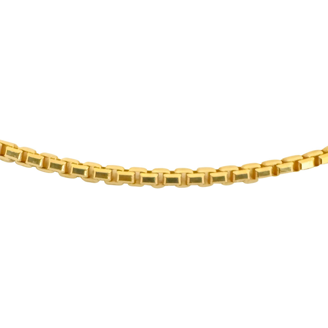 14k Yellow Gold 11.4g Solid Thin 2mm Box Link Chain Necklace Italy 18"