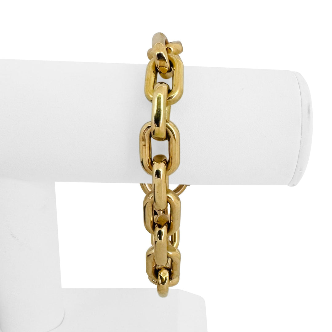 14k Yellow Gold 31.7g Thick Vintage 12mm Cable Link Bracelet Italy 8.5"
