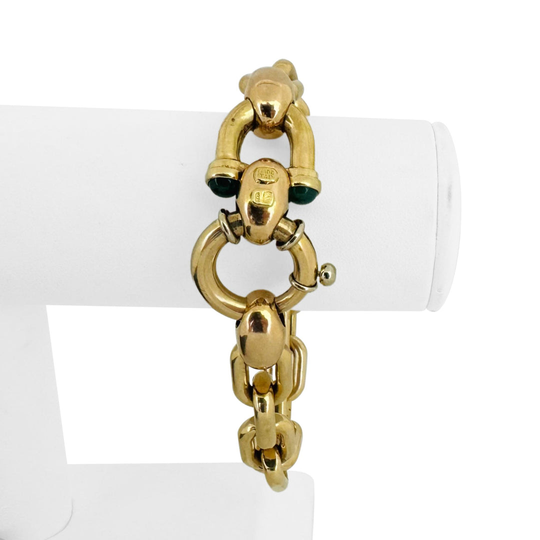 14k Yellow Gold 31.7g Thick Vintage 12mm Cable Link Bracelet Italy 8.5"