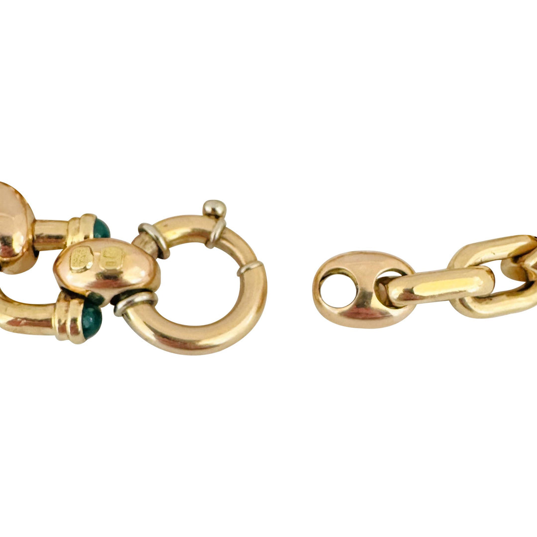 14k Yellow Gold 31.7g Thick Vintage 12mm Cable Link Bracelet Italy 8.5"
